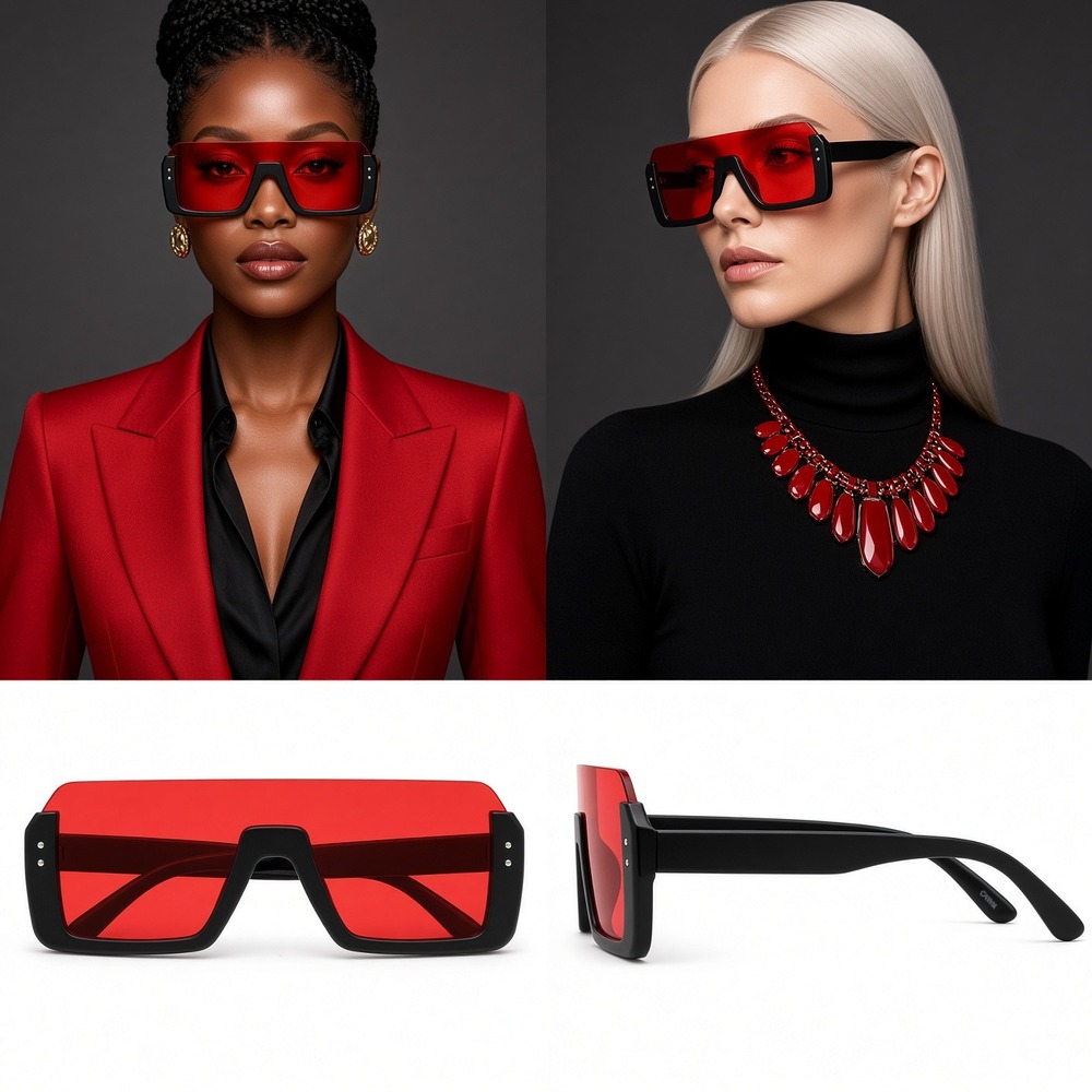 Shield Sunglasses Flat Top Oversized Sunglasses Fashion Trendy Sun Glasses Gafas